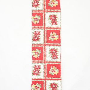 Vintage 40s-50s Christmas Table Runner Retro Mid Century Cottagecore Farmhouse