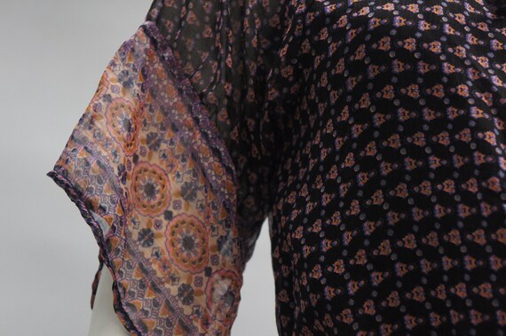 Vintage Sheer Bottom Indian Maxi Dress Boho Hippi… - image 6