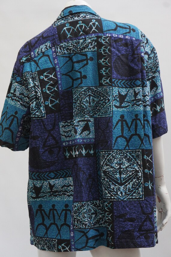 Vintage 90s Men's Bark Cloth Hawaiian Shirt By Wi… - image 9