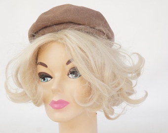 Bonnet béret pour femme vintage des années 40-50 par Glendover New York rétro milieu du siècle Grannycore