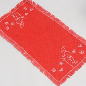 Vintage Swedish Handmade Embroidered Cross Stitch Christmas Gnome Table Runner Cottagecore Farmhouse Scandinavian Gift