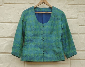 Vintage 60s-70s Asian Cropped Jacket Boho Ethnic