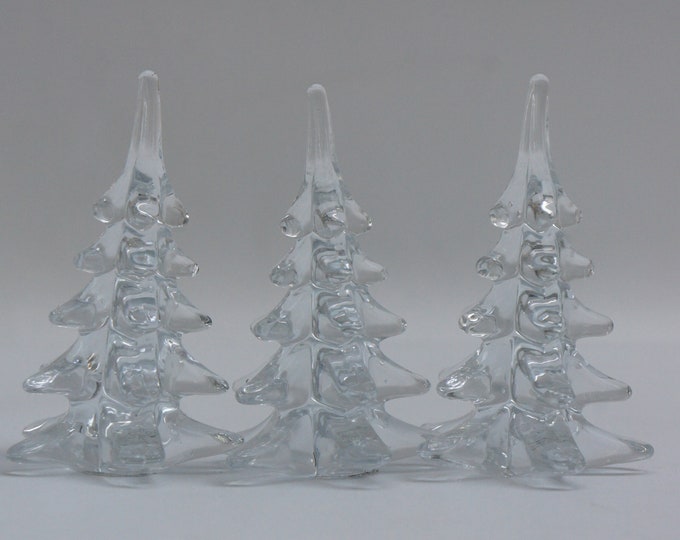 Vintage Set of Clear Crystal Christmas Trees/glass Trees Etsy