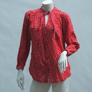 Vintage French Connection Self Tie Blouse Bow Blouse Secretary High Fashion