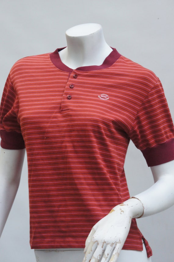 Vintage 70s Levi's Athletic Club Striped Henley T… - image 10
