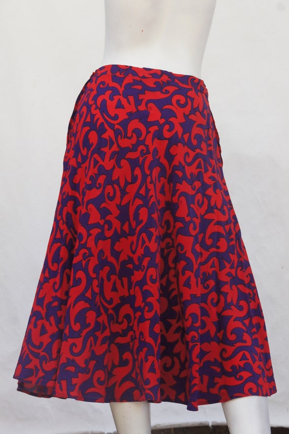 Vintage 80s Abstract Print Midi Skirt By Jones Ne… - image 7