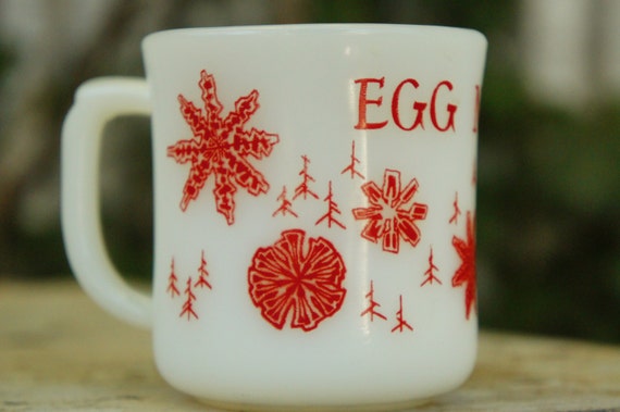 ヴィンテージ 60年代 ファイヤーキング エッグノッグ ミルクグラス