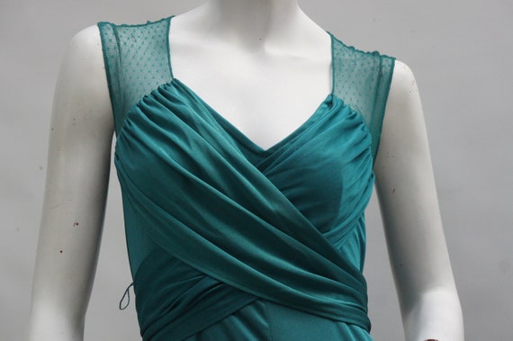 Vintage Union Made Emerald Green Nylon Nightgown … - image 7