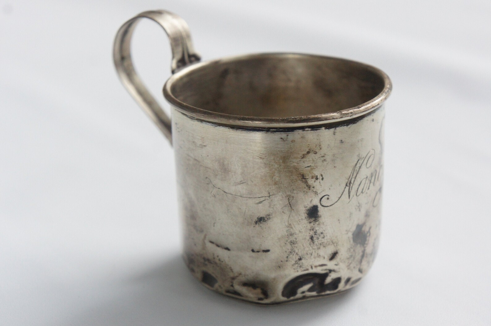 Vintage Antique Sterling Silver Baby Cup Engraved Etsy