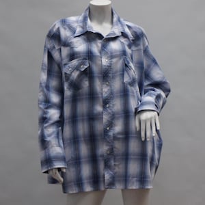 Men&#39;s Plaid Check Wrangler Pearl Snap Western Shirt Size 3X Cowboy Rancher