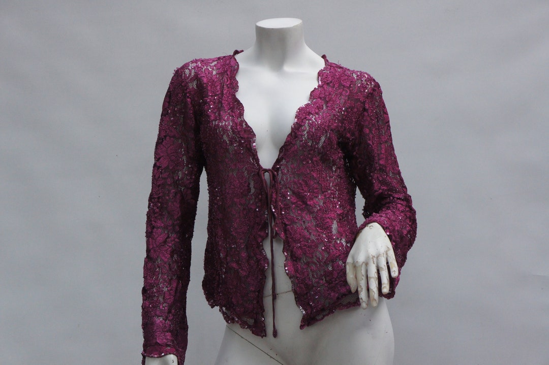Maroon lace cardigan hot sale
