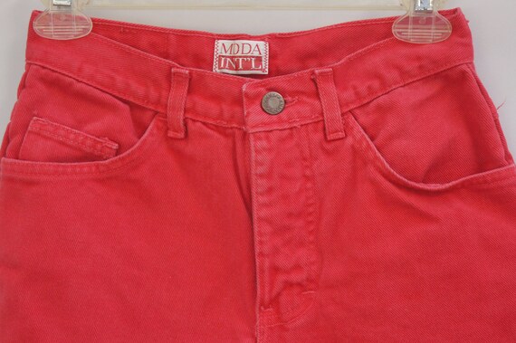 Vintage High Waist Tapered Red Denim Jeans High R… - image 9