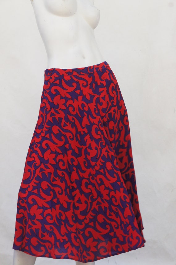 Vintage 80s Abstract Print Midi Skirt By Jones Ne… - image 5