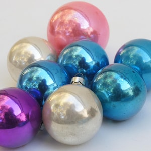 Vintage Lot Of Mercury Glass Balls Baubles Christmas Ornaments Shabby Chic Cottagecore Farmhouse Home Decor Collectibles Gift