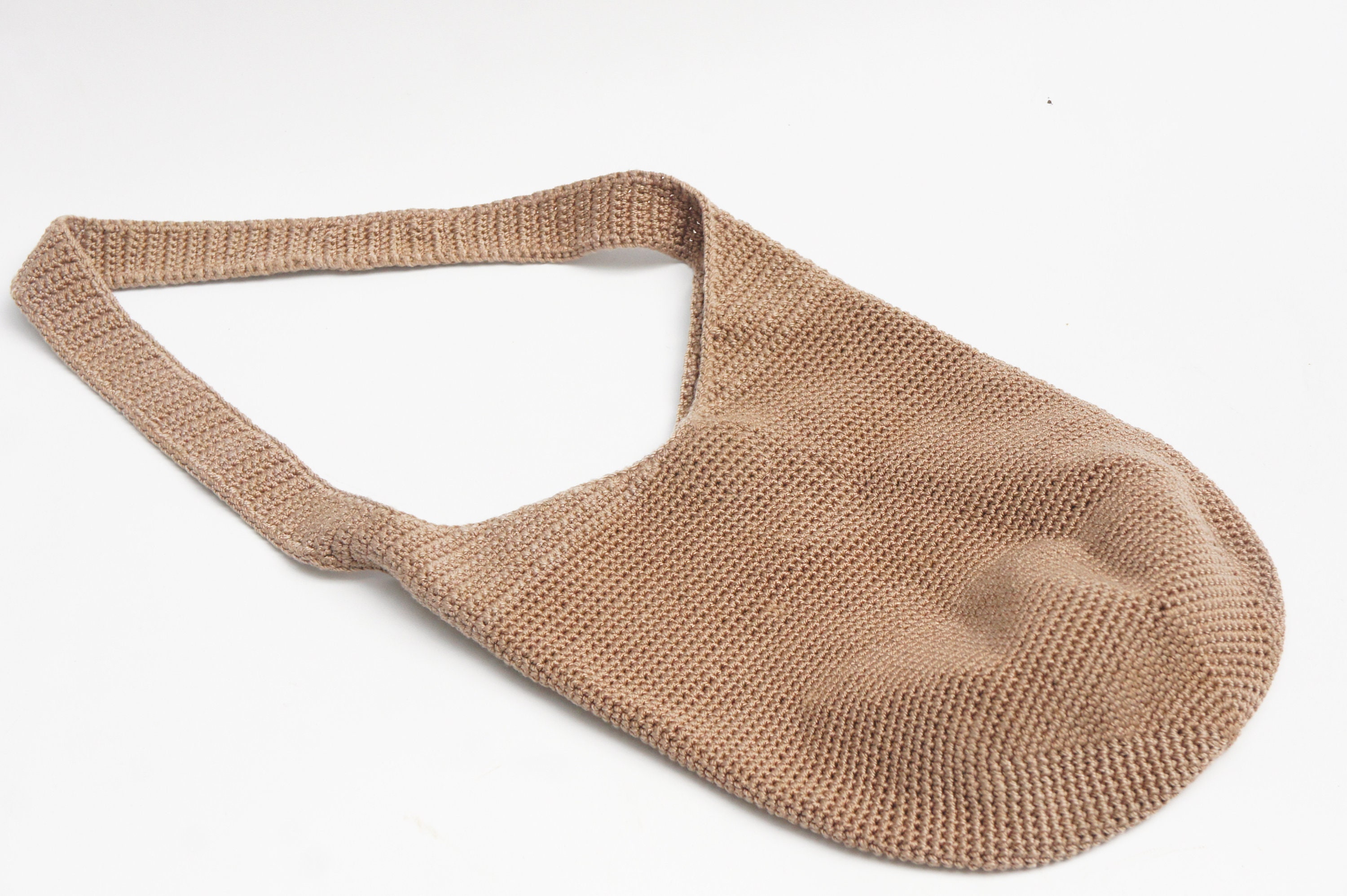 Crocheted Beige Ecru the Sak Shoulder Bag Boho Hobo Bag Crossbody