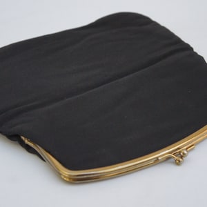 Vintage des années 50-60 noir Kiss Lock pochette pochette rétro milieu du siècle