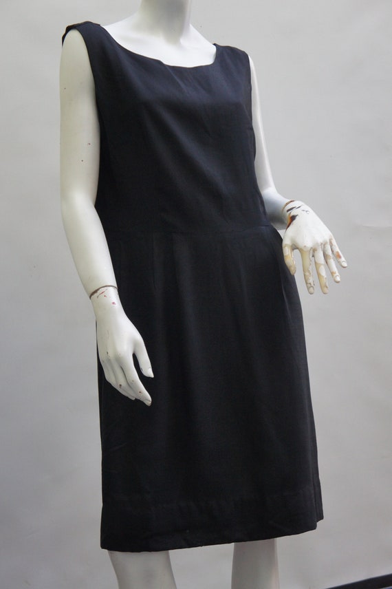 Vintage 50s-60s Little Black Dress Mid Century Mod - image 10