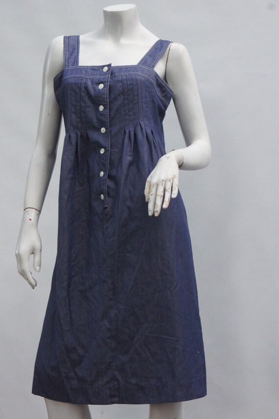 Vintage 70s Chambray Sun Dress By Andrea Gayle Bo… - image 3