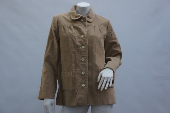 Vintage 70s Women's Collared Corduroy Jacket Retr… - image 1