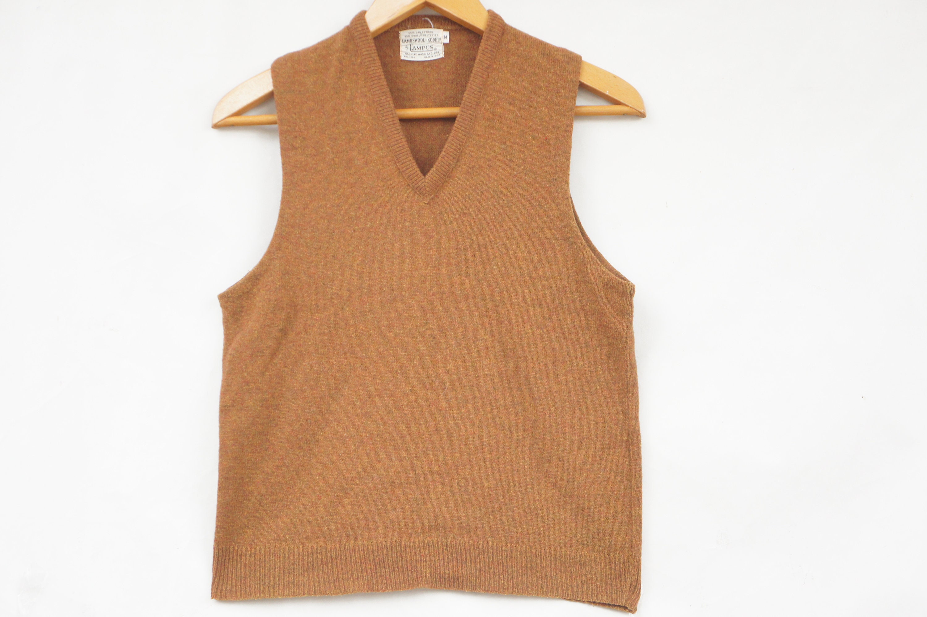 Vintage 60s Lambswool Sweater Vest by Campus Retro Preppy Mid