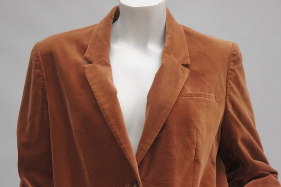 Vintage 70s Women's Brown Velvet Blazer Jacket by… - image 9