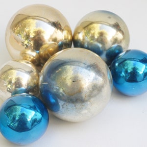 Vintage Mismatched lot of Mercury Glass Balls Christmas Ornaments Cottagecore Retro Farmhouse Decor