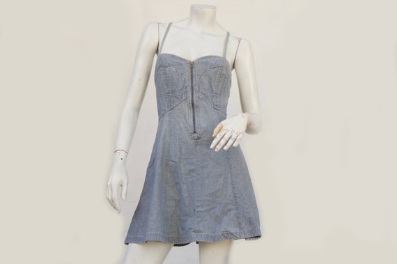 Vintage Y2k french Connection Jean Skater Dress/Mini Dress/Corset Dress.