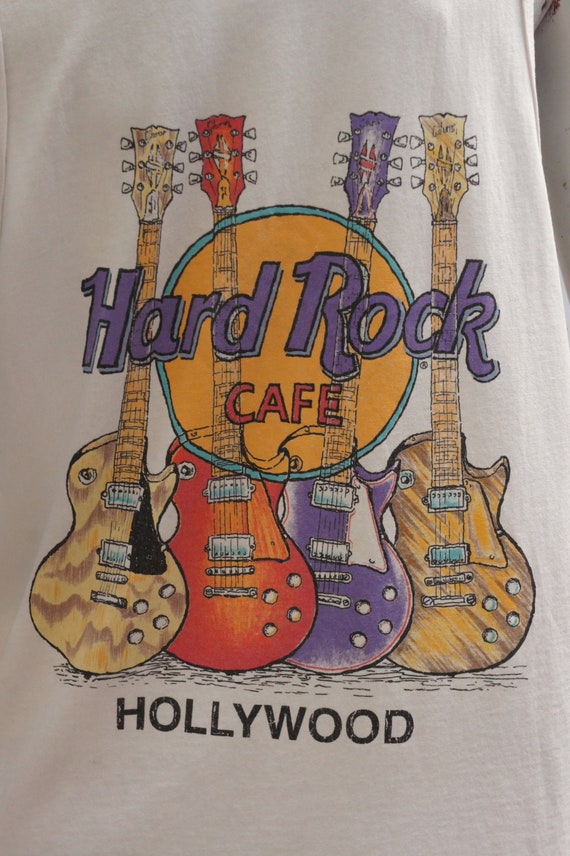 Vintage 90s Hard Rock Cafe' Hollywood Tank Top Gu… - image 5