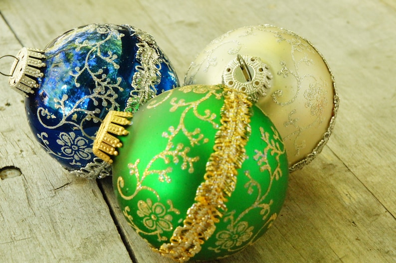 Vintage Mercury Glass Ball Christmas Ornaments/shabby Etsy