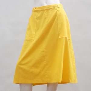 Vintage 70s Yellow A-Line Wrap Skirt Boho Retro