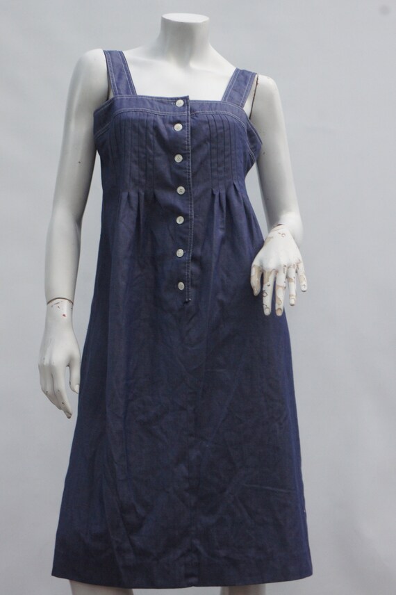 Vintage 70s Chambray Sun Dress By Andrea Gayle Bo… - image 2