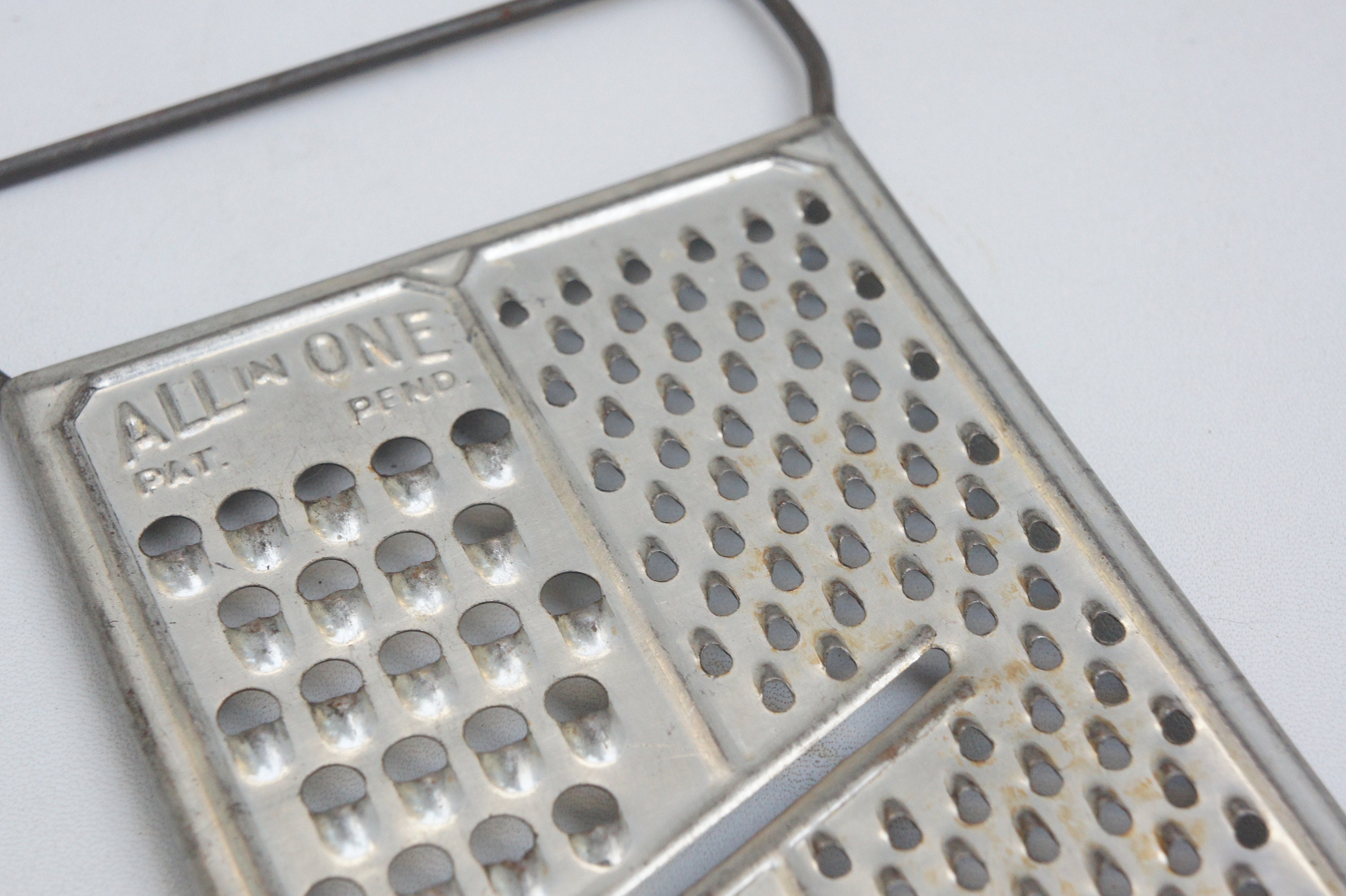 Vintage All In One Metal Flat Cheese Grater Rustic