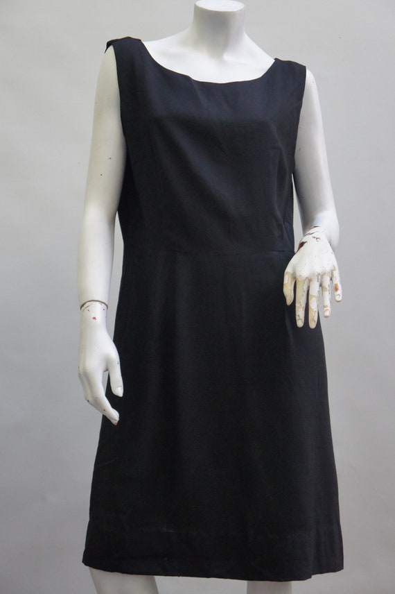 Vintage 50s-60s Little Black Dress Mid Century Mod - image 6