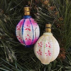 Vintage 40er Jahre Laternen Weihnachten Weihnachten Glühbirnen Ornamente Shabby Chic Cottagecore asiatisch Boho