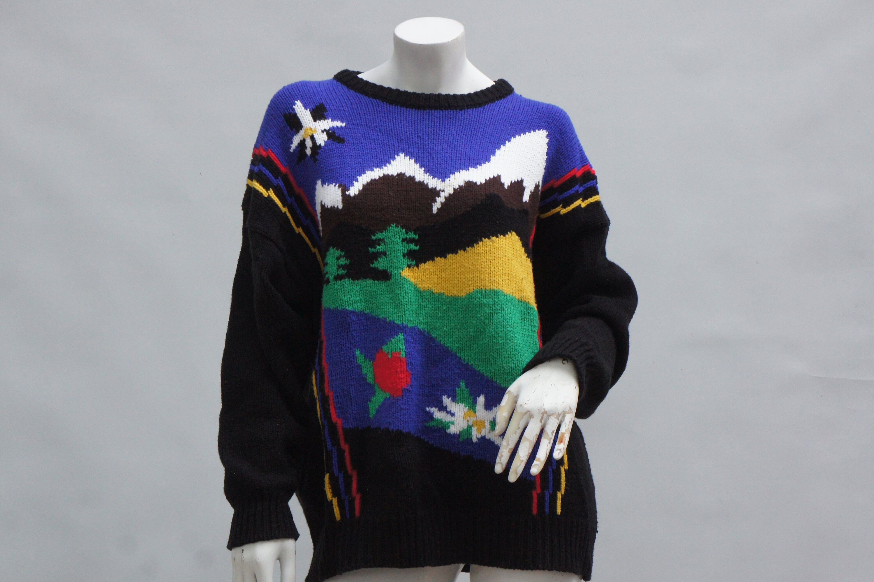 Vintage 80s-90s Mountain Landscape Knit Sweater Pullover Alps After Ski - Etsy Vintage 80s-90s Mountain Landscape Knit Sweater Pullover Alps After Ski - Etsy