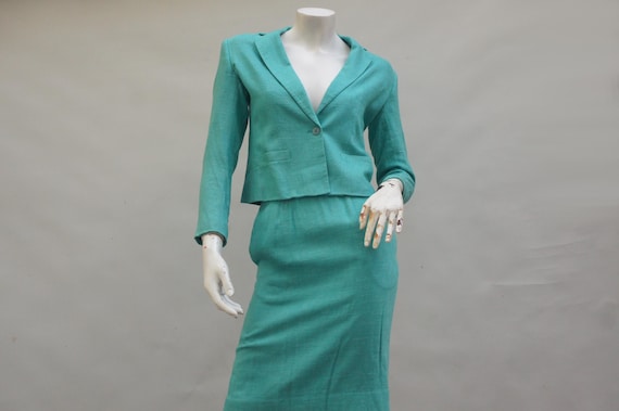 Vintage 80s-90s Christian Dior Pencil Skirt & Jacket Suit Set Size