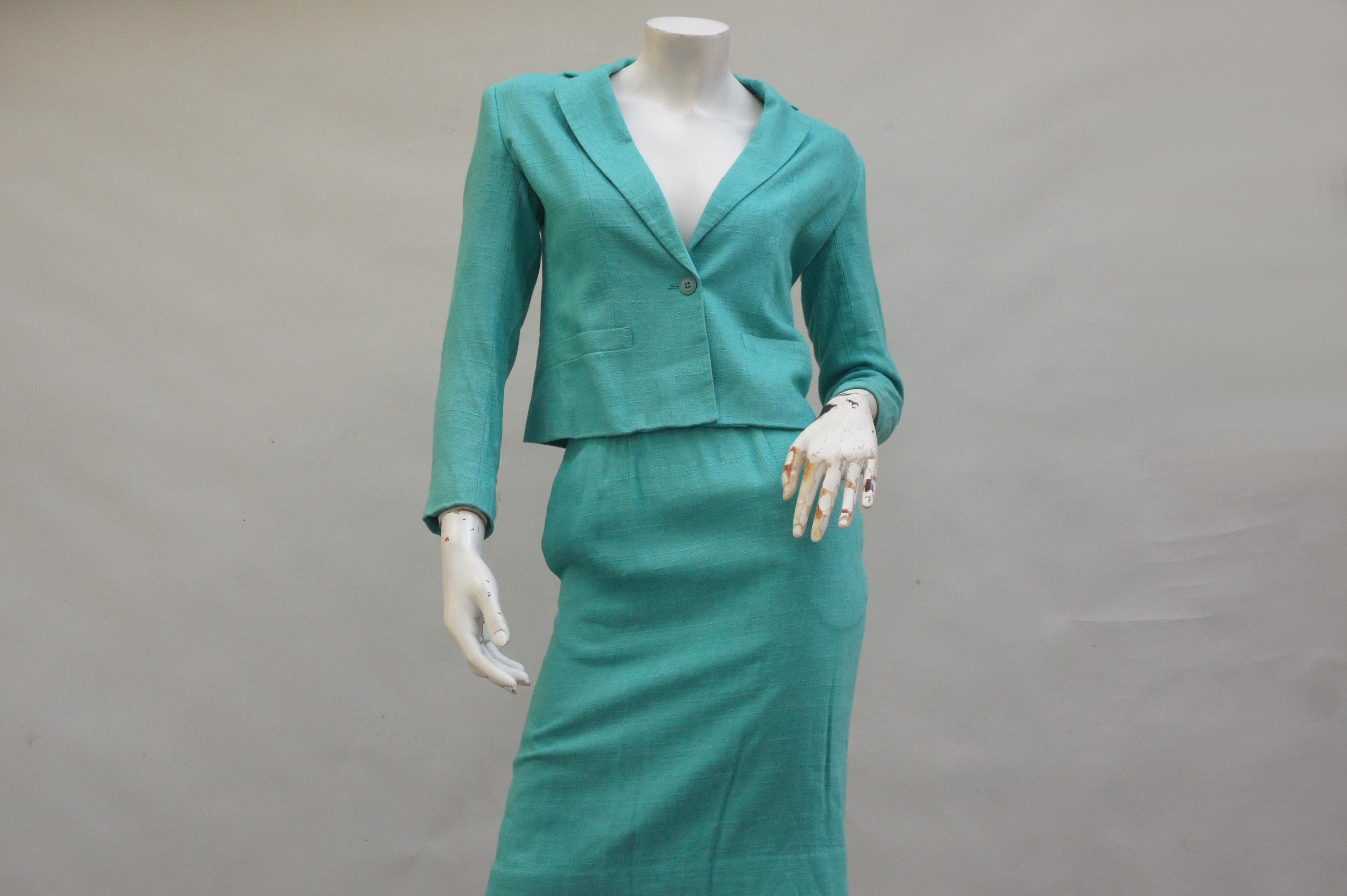 Vintage 80s-90s Christian Dior Pencil Skirt & Jacket Suit Set Size