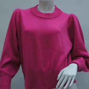Pink French Connection Puff Sleeve Sweater High fashion Cottagecore Retro Boho