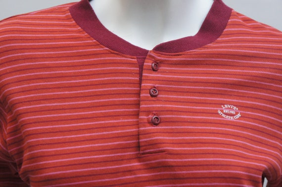 Vintage 70s Levi's Athletic Club Striped Henley T… - image 5