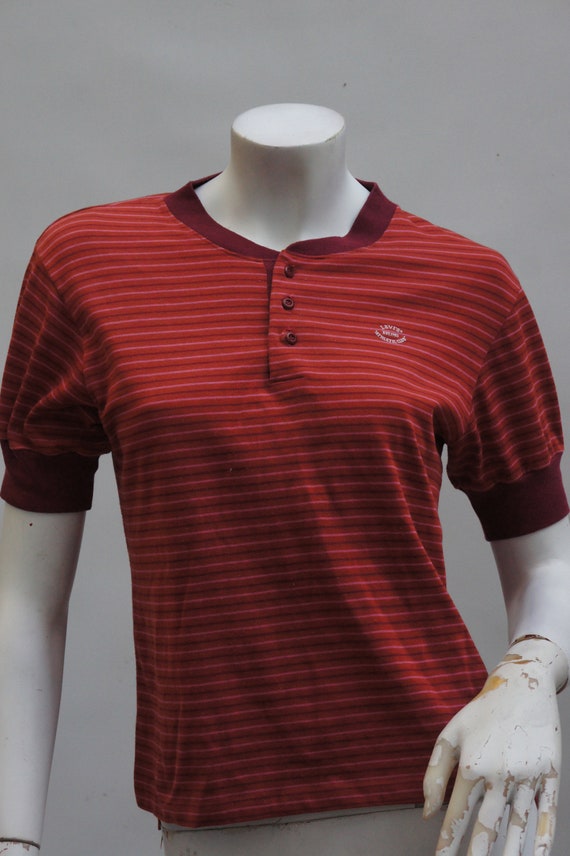 Vintage 70s Levi's Athletic Club Striped Henley T… - image 7