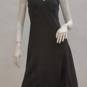 Vintage 30s Black Rayon Slip Dress Lingerie Art deco Little Black Dress image 7