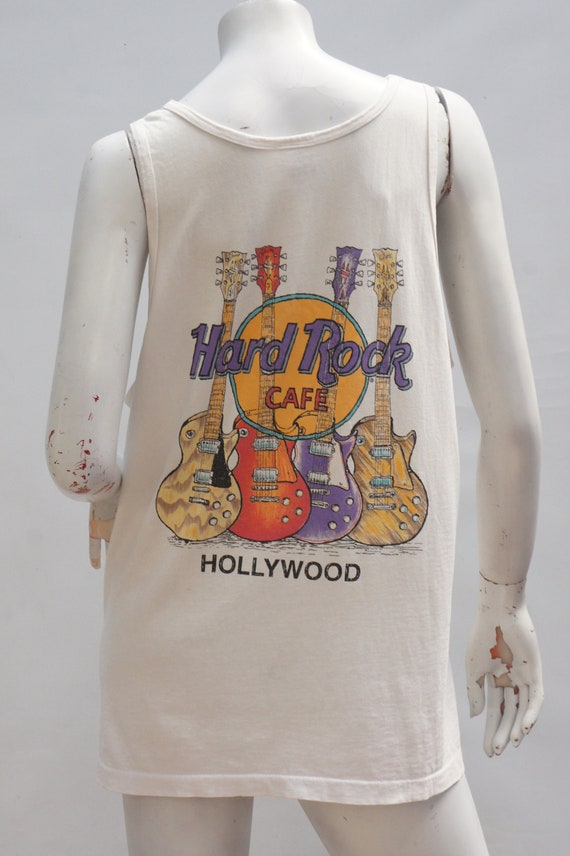 Vintage 90s Hard Rock Cafe' Hollywood Tank Top Gu… - image 1