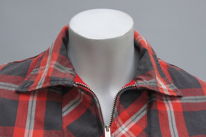 Vintage 50s-60s Plaid Jacket Coat Mid Century image 6