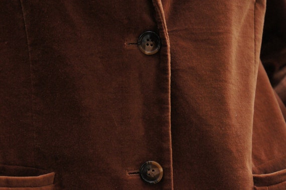 Vintage 70s Women's Brown Velvet Blazer Jacket by… - image 8