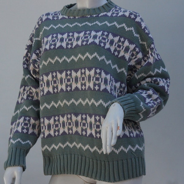 Vintage 90s Knit Gap Fair Isle Sweater Pullover