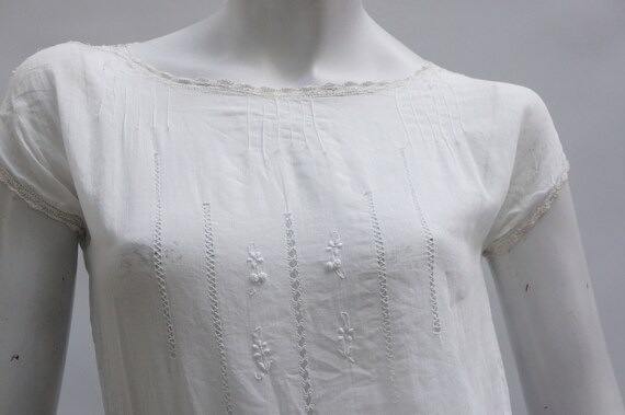 Vintage Antique White Lace Dress Cottagecore Edwa… - image 9