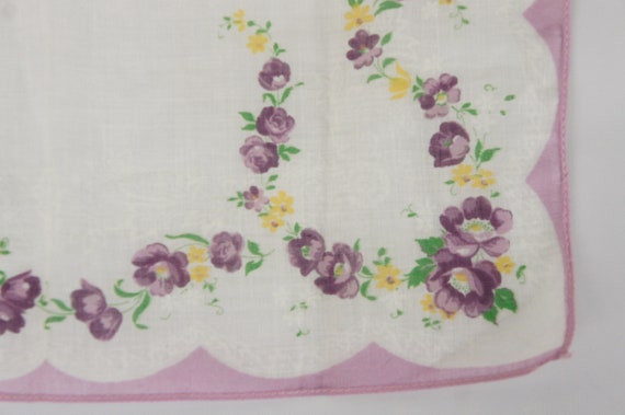 Vintage 40s-50s Floral Print Handkerchief Hankie … - image 3