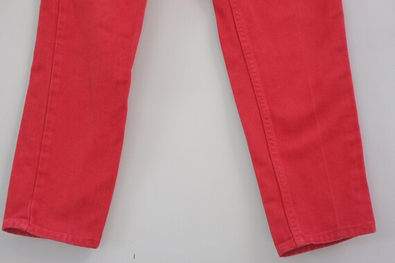 Vintage High Waist Tapered Red Denim Jeans High R… - image 5