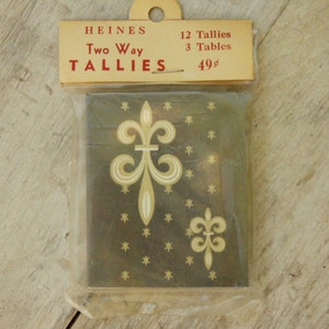 Vintage anni '50 -'60 Fleur de Lis Bridge Tally Cards Dead Stock Retro Mid Century Game