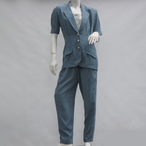 Vintage 90s &quot;All That Jazz&quot; Pant Suit Blazer With High Rise Pants Secretary Retro